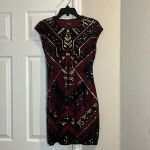 Gorgeous Express fitted sequin dress. Size small.